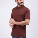 COLLAR T-SHIRT LIGHT BROWN