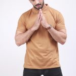 COLLAR T-SHIRT LIGHT BROWN